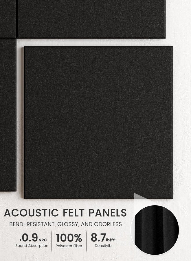Bumusty Large Cork Board 48" x 36" Alternative - 12 Pack Felt Wall Tiles with 70 Safe Removable Adhesive Tabs, 30 Pushpins, Cork Boards for Walls Pin Board Bulletin Board Office Decor (Black) - Image 3