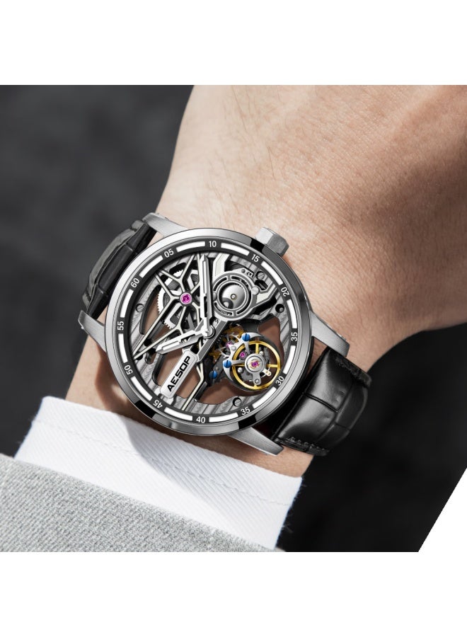 Aesop Tourbillon Skeleton Automatic Mechanical Men's Watch Waterproof Luminous Business Swiss Quality Wrisch Gift For Husband - Image 1