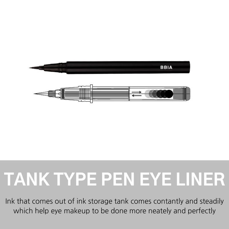 BBI@ BBIA BBIA Last Pen Eyeliner - Waterproof Liquid Pen Eye Liner Long-Lasing Quick Dry Multi-Proof Easy Drawing Ink Tank Type with Precise & Flexible Fine Brush No-Skip Korean Eye Makeup (01 SHARPEN BLACK) - Image 4