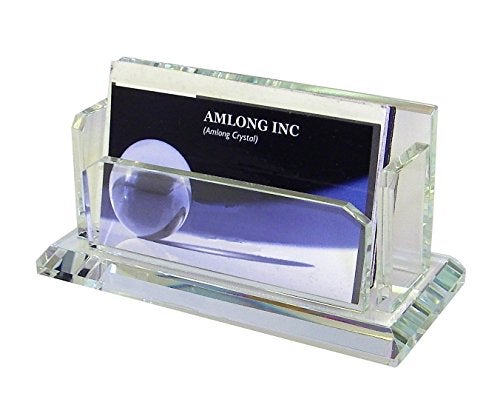 Amlong Crystal Desktop Collection Crystal Business Card Holder or Business Card Stand - Image 2