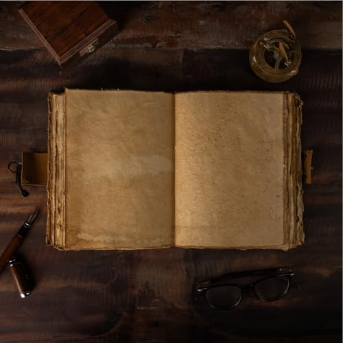 NomadCraftsCo. Vintage Leather Journal - Lock Closure, Book of Shadows Journal, Grimoire Journal, Witch Journal, Vintage Journal 240 pages Antique Deckle Edge Paper - Image 3