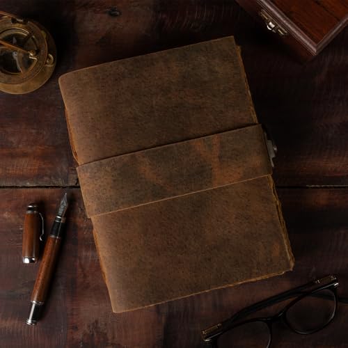 NomadCraftsCo. Vintage Leather Journal - Lock Closure, Book of Shadows Journal, Grimoire Journal, Witch Journal, Vintage Journal 240 pages Antique Deckle Edge Paper - Image 4