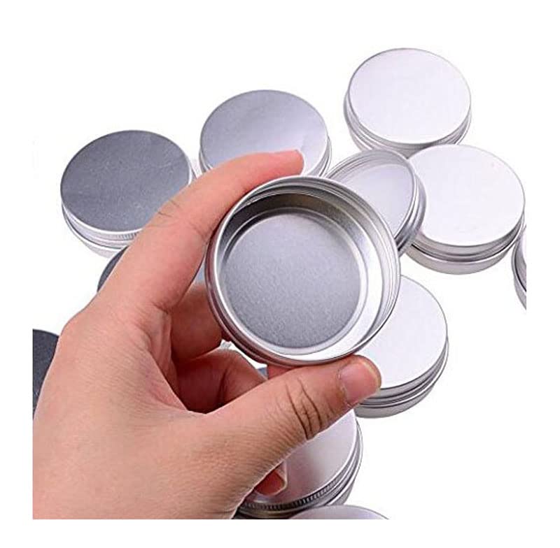erioctry ericotry 12 pcs of 2 Oz/ 60 ML Silver Aluminum Tins Empty Slip Slide Round Containers with Tight Sealed Twist Screwtop Cover for Powder Lip Balm Lotion Make Up Eye Shadow Cream - Image 5