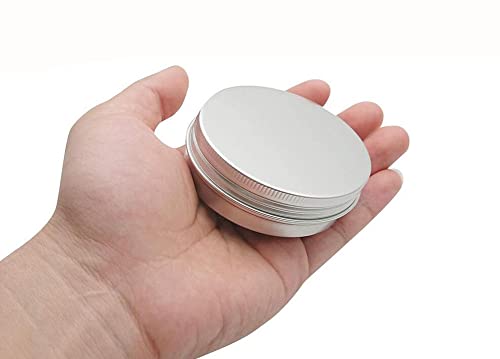 erioctry ericotry 12 pcs of 2 Oz/ 60 ML Silver Aluminum Tins Empty Slip Slide Round Containers with Tight Sealed Twist Screwtop Cover for Powder Lip Balm Lotion Make Up Eye Shadow Cream - Image 2