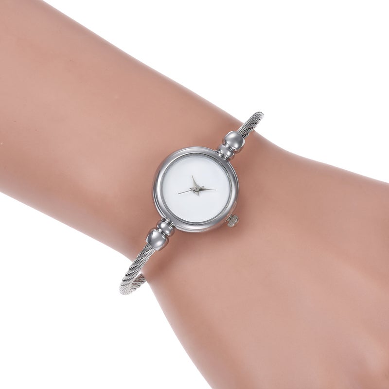 Chic Ladies Alloy Steel Wire Bracelet Watch Golden black face  - Image 5