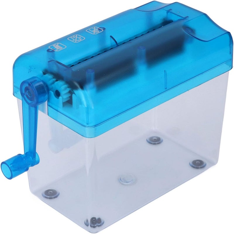 Manual Shredder with Handle Strip Cut 1L Plastic Box with 4 Non Slip Pads for Shred Paper Receipts and Important Files - Image 1