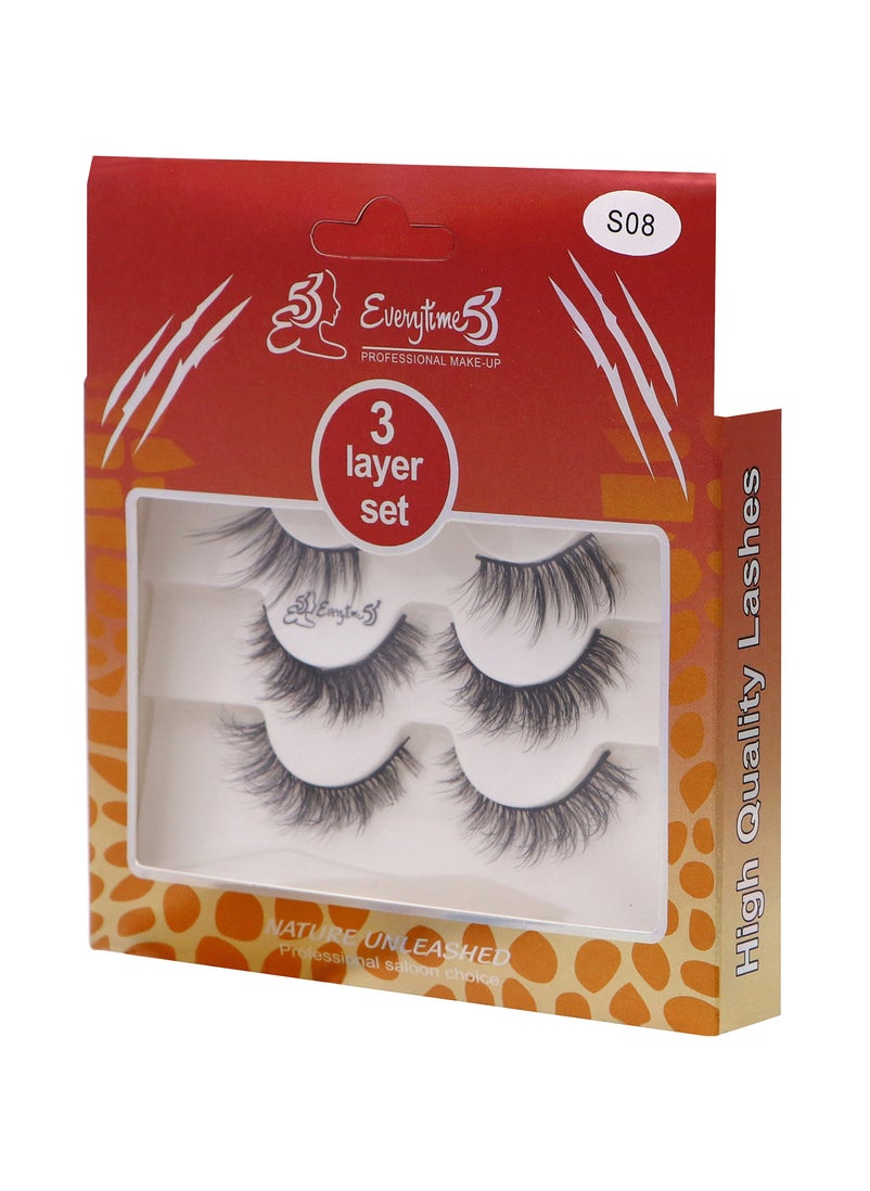 Everytime53 Everytime53 Women's 3 Layer Set Eye Lashes - S08  - Image 2