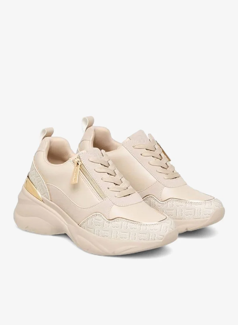 Flora Bella By Shoexpress Women Monogram Panel Lace-Up Sneakers