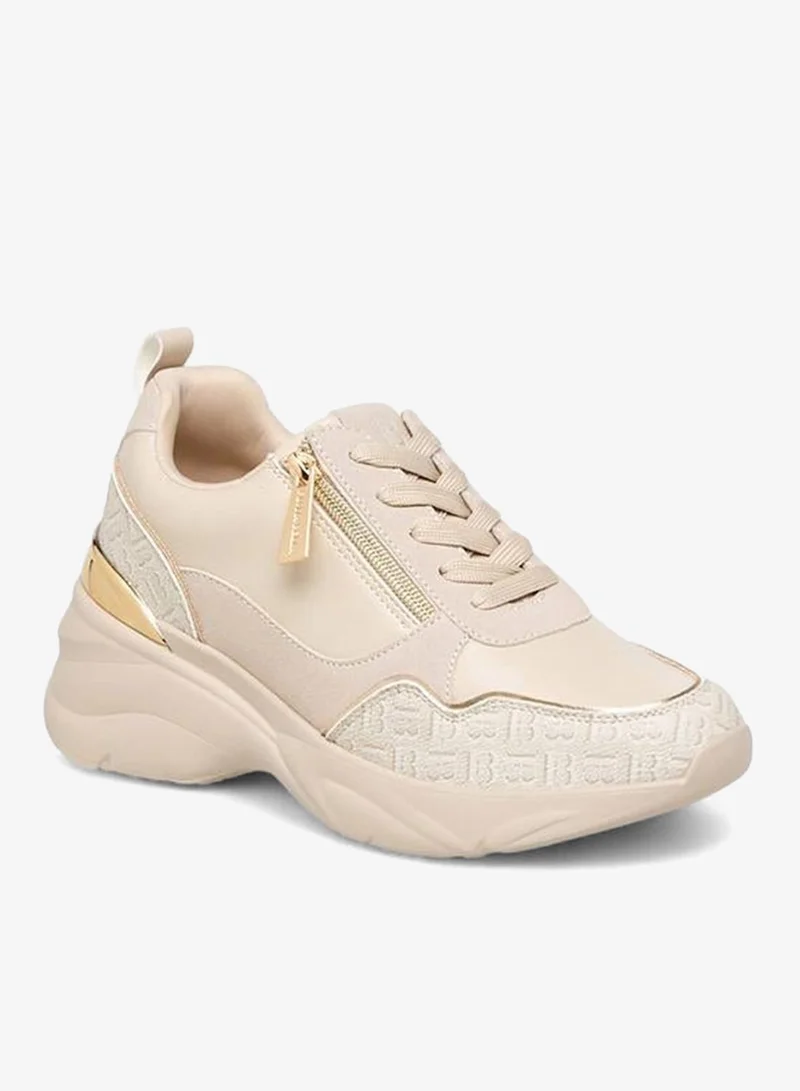 Flora Bella By Shoexpress Women Monogram Panel Lace-Up Sneakers