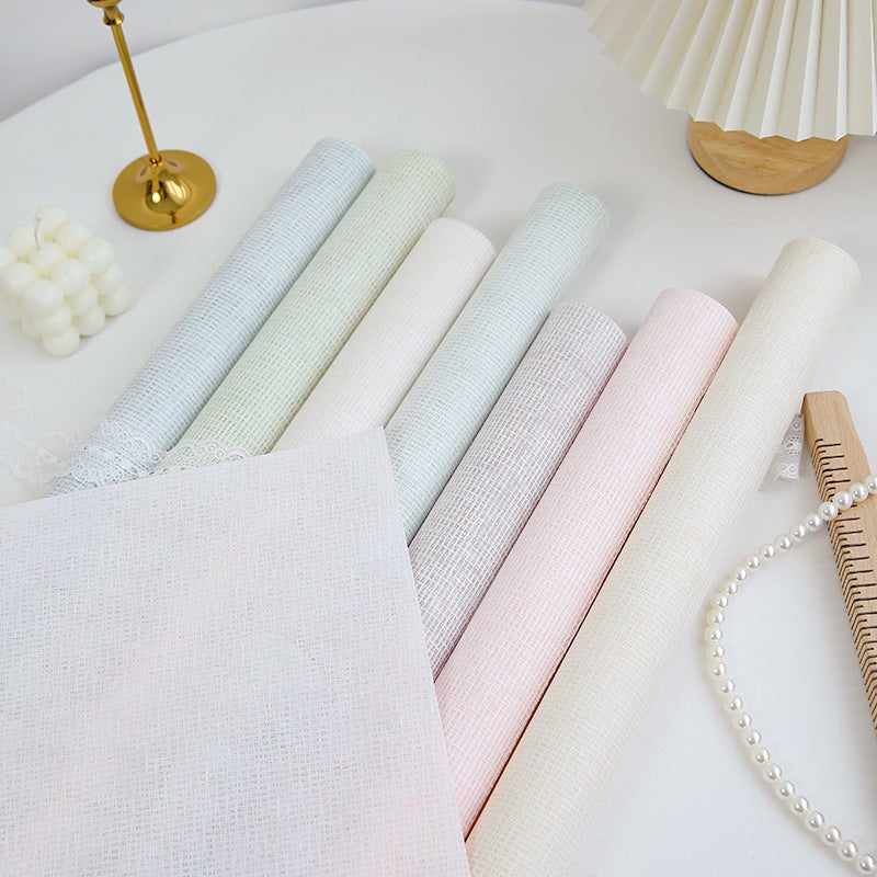 Waterproof Cream Paper Solid Color Embosked Paper Blossom Wrapping Paper Advanced Sense Gift Wrapping Material Flowers Wrapping Material - Image 3