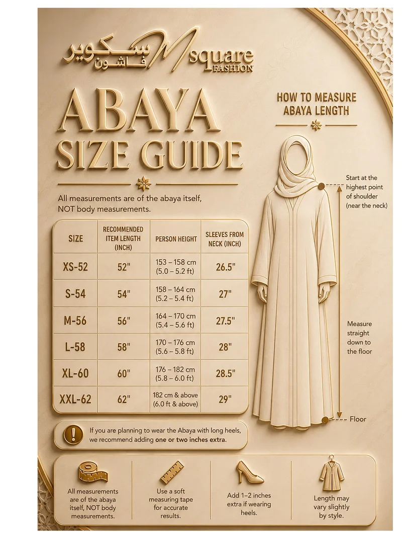MSquare Fashion  Grey Barbie Crepe Abaya with  Sheila for Women | Best Price UAE