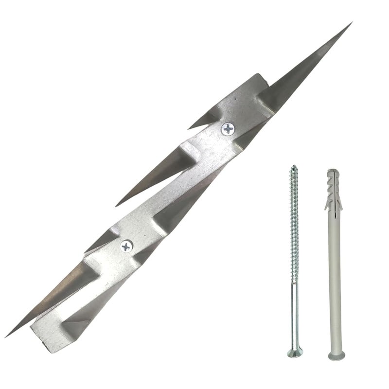 Efficacy HeavyDuty Wall Spikes Large Size 31cm Length with Screw 95 cm for Security PurposeOutdoor Wall Spikes for HomeBuilding Appartment Easy Installation in Silver Colour Pack of 10