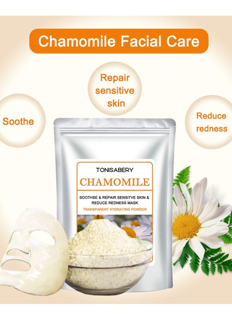 TONISABERY Chamomile Peel Off Face Mask Powder Soothes Repair Skin and Reduce Redness Facial Mask Transparent Hydrating Moisturizing Facial Mask Powder for Men and Women 20g - Image 2