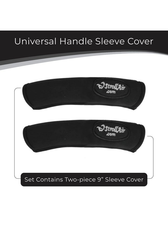 StrollAir Set of Two 9 inch Universal Handle Sleeve Covers, Black, 9" - Image 2