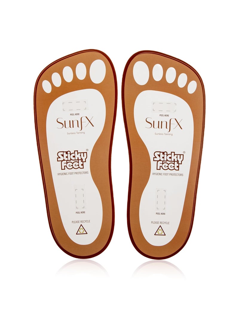 sunfx - SunFX Disposable Sticky Feet Protectors 100PAIRS Spray Tan Feet Protector Pads for Sunless Airbrush Tanning - Image 1