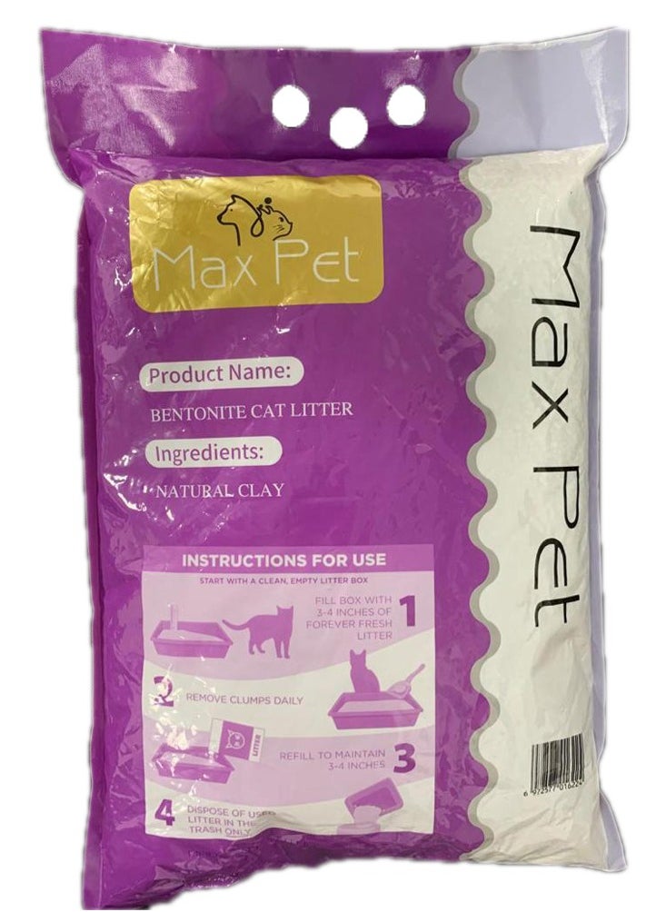 Max Pet - فضلات القطط من بنتونيت الكالسيوم الطبيعي [10 لتر-ليفيندور] - نقي بنسبة 99%، مع كربونات نيتروجين الصوديوم والعطر - Image 1