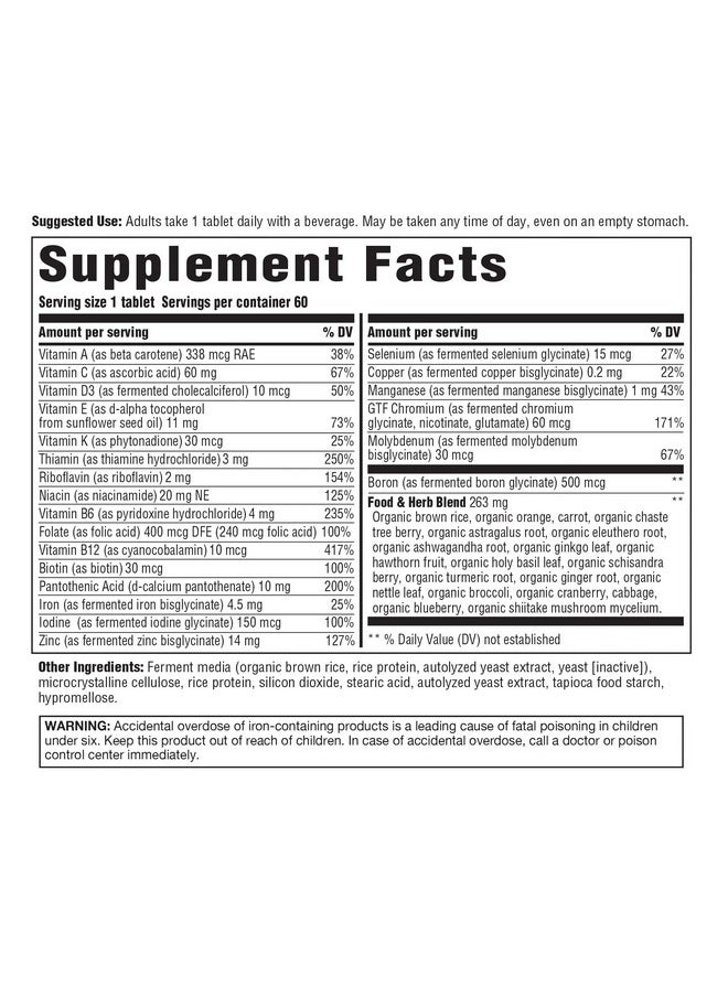Innate Response Formulas Women Over 40 One Daily Multivitamin Vegetarian Nongmo 60 Tablets (60 Servings)  - Image 3