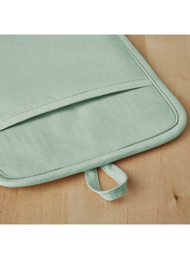 KitchenAid Ribbed Soft Silicone Pot Holder Set, Pistachio 7"x9" - Image 4