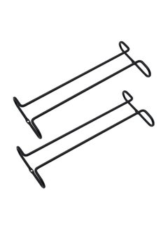 SYOSI SYOSI Wine Glass Racks, Wall Mounted Stainless Steel Hanging Wine Glass Rack, Under Cabinet Stemware Rack, for Kitchen Bar Pub, Black, 2 Pack  - Image 1