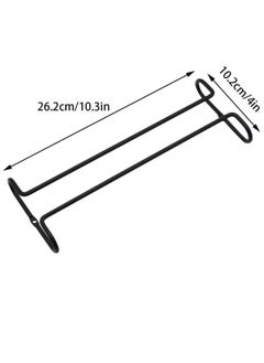 SYOSI SYOSI Wine Glass Racks, Wall Mounted Stainless Steel Hanging Wine Glass Rack, Under Cabinet Stemware Rack, for Kitchen Bar Pub, Black, 2 Pack  - Image 2