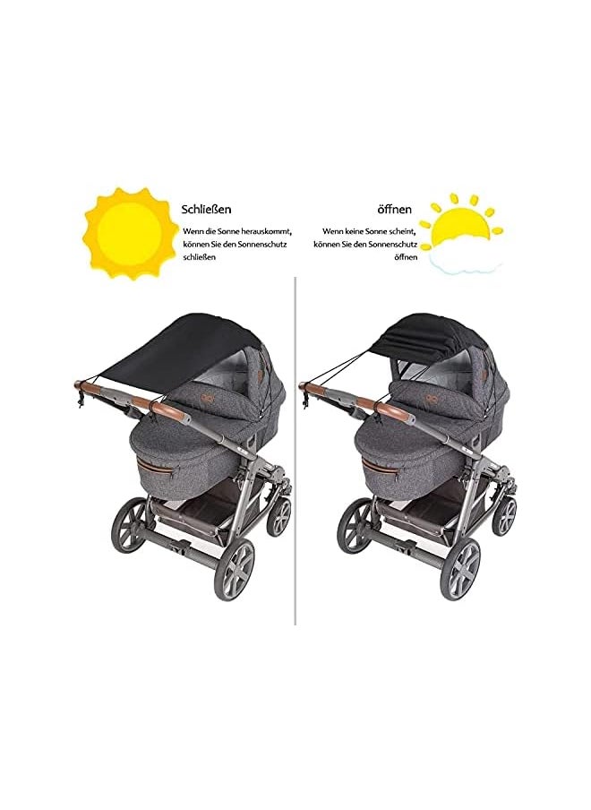 Sun Shade Cover And Sleep Shade For Baby Stroller And Joggers Delfino Toddler Awning Anti Uv Protection Umbrella And Universal With Adjustable Strap Blocks The Sun's Rays Dark Gray