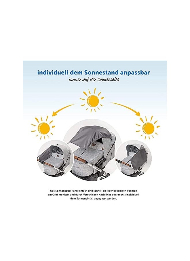Sun Shade Cover And Sleep Shade For Baby Stroller And Joggers Delfino Toddler Awning Anti Uv Protection Umbrella And Universal With Adjustable Strap Blocks The Sun's Rays Dark Gray