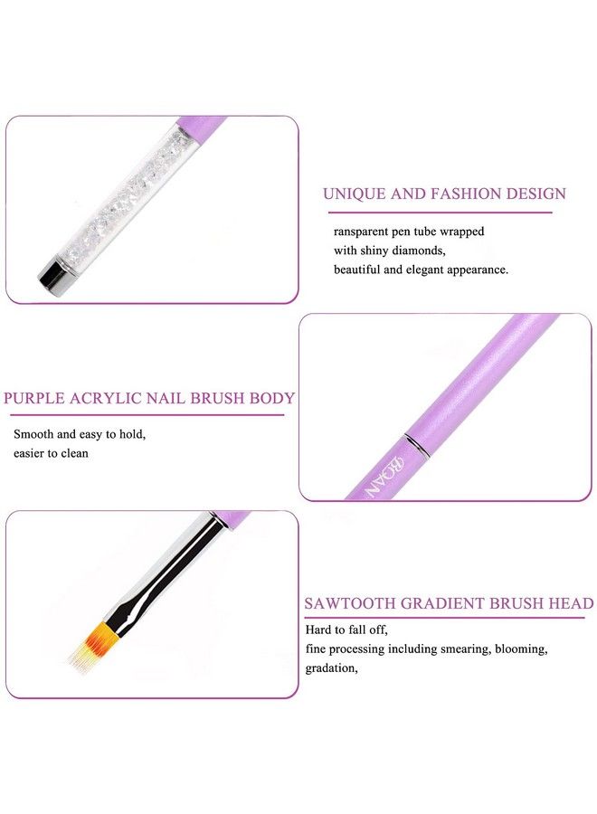 BQAN 1Pcs Nail Ombre Brush Nail Art Gradient Painting Brush With Rhinestone Handle For Nail Design For Gel Nails - Image 3