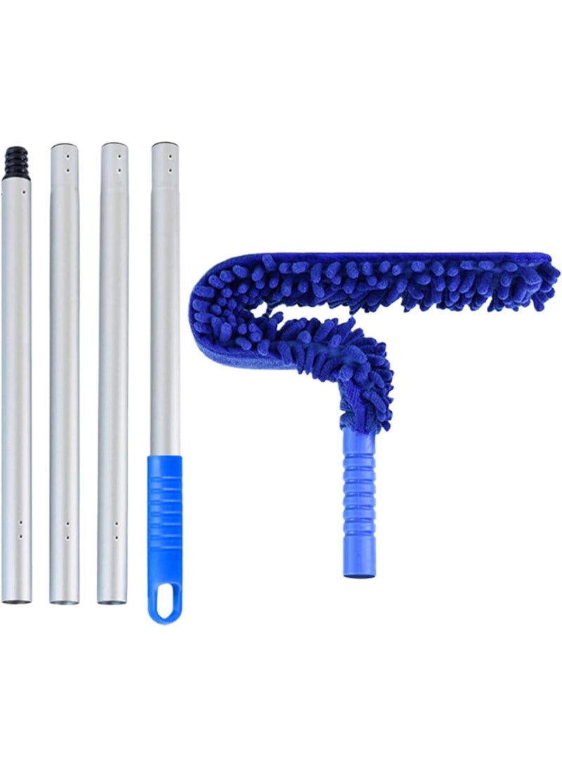 DubaiGallery Extendable Window Cleaning Squeegee with Microfiber Duster, 140cm Long Handle, 22cm Wide Head, Flexible Bendable Design for High Windows, Glass, Mirrors, Ceilings, and Hard-to-Reach Areas - Image 4