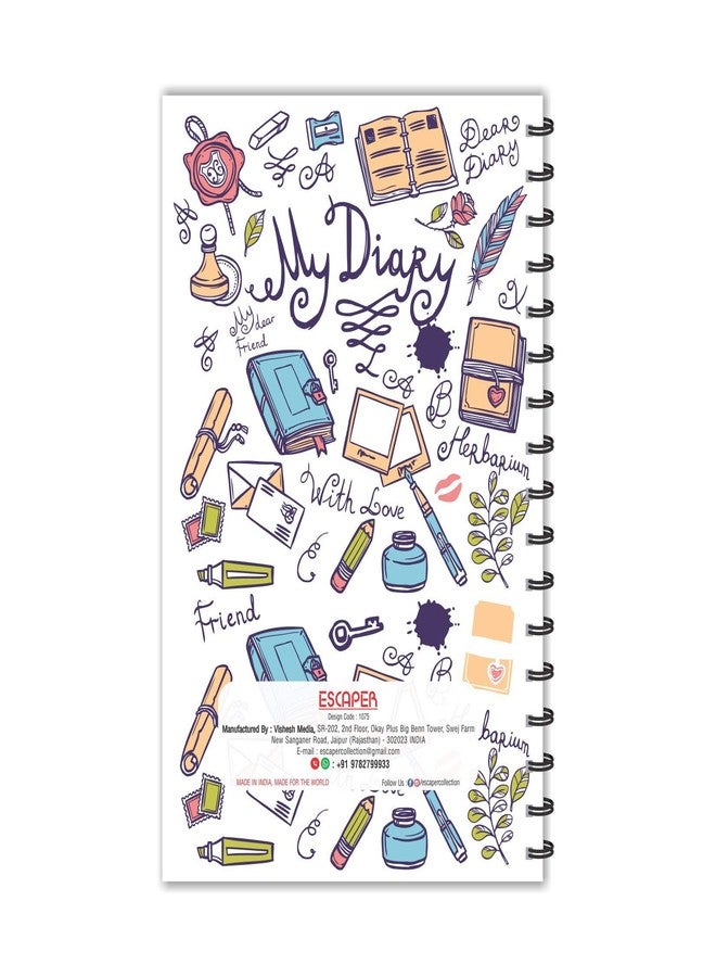ESCAPER My Notebook White Designer Notebook | Ruled Notebook A5 Size 5.5 x 8.5 inch | Personal Notebook | Personal Notebook | Diary for Gift | Office Diary - Image 2