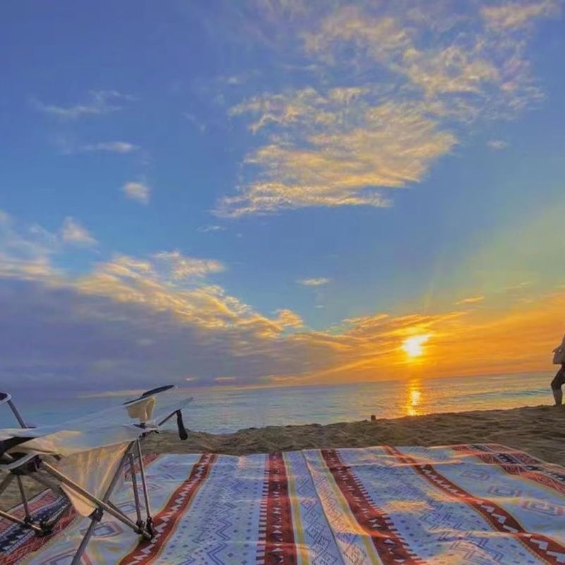 POSICHE Beach Blanket Extra Large Waterproof Picnic Mat for Camping, Hiking, Outdoor - Sand Proof, Thickened, Moisture-proof Floor Mat (Red) - Image 2