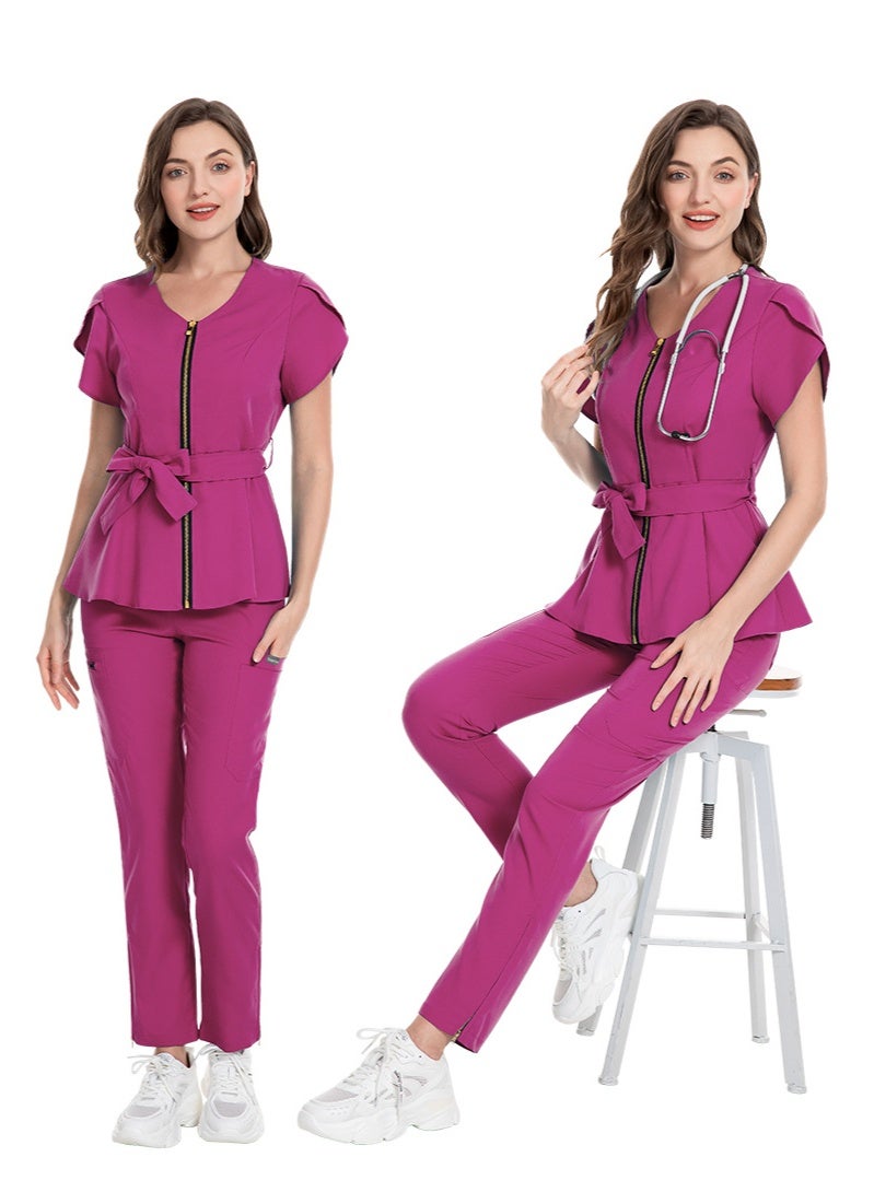 NIBEMINENT Slim Fit Beauty Salon Workwear Medical Scrubs Uniform Women Scrub Set Nursing Accessories Hospital Dental Clinic Surgery Uniform - Image 2