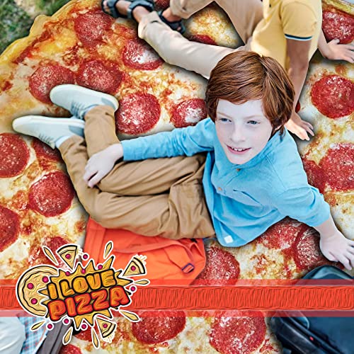 Bcareself Pizza Blanket Adult Kdis Size Double Sided Funny Realistic Food Personalized Throw Blanket Novelty Gift for Everyone 300 GSM Soft Flannel 60 inches Red - Image 2