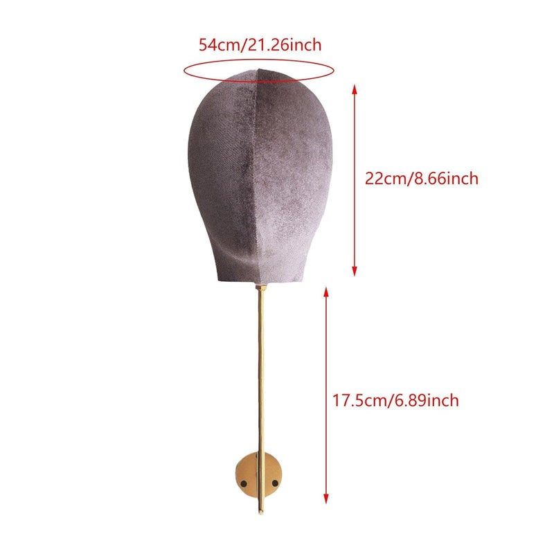 Wig Display Stand Wall Mounted Mannequin Head for Hats Headdress Scarves - Image 3