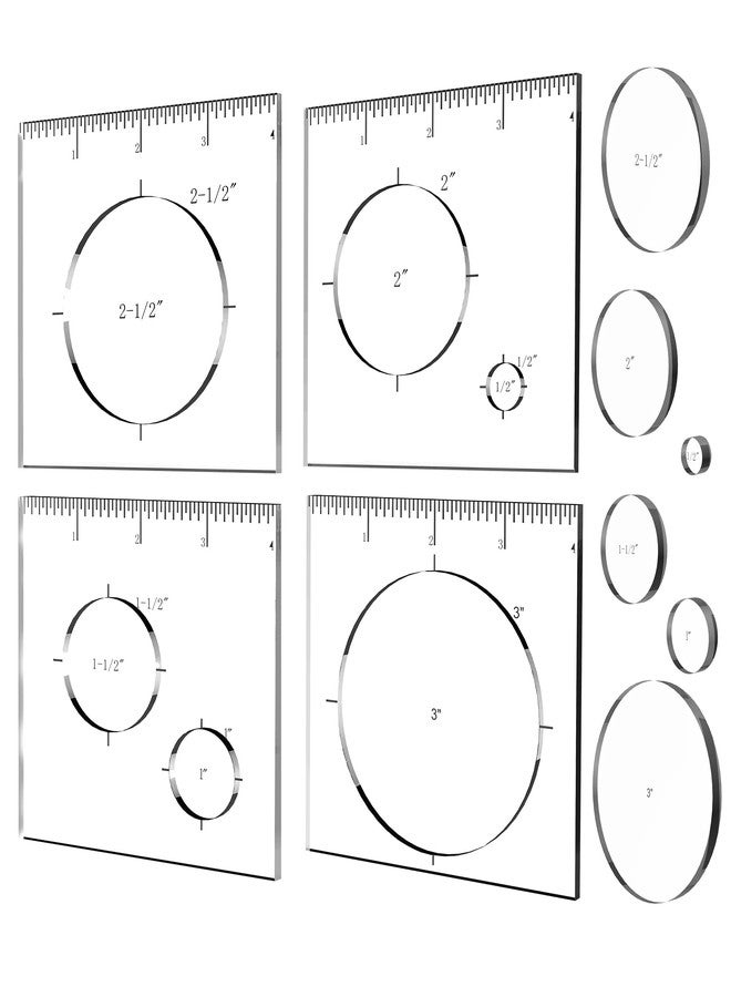 Monliful Pack of 4 Circle Inlay Template Set Router Templates for Woodworking,Router Jig Templates Decorative Templates - Image 1