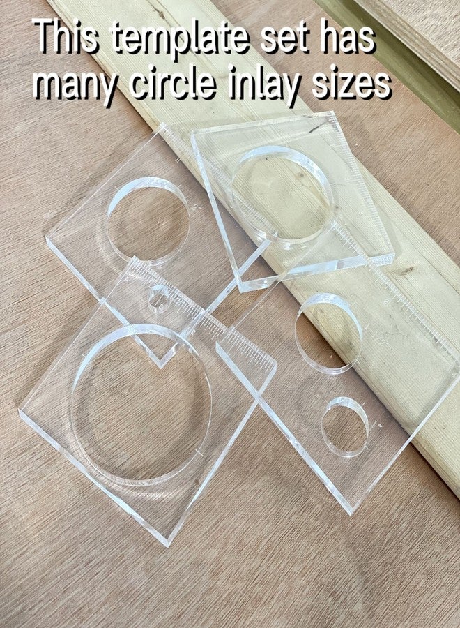 Monliful Pack of 4 Circle Inlay Template Set Router Templates for Woodworking,Router Jig Templates Decorative Templates - Image 4