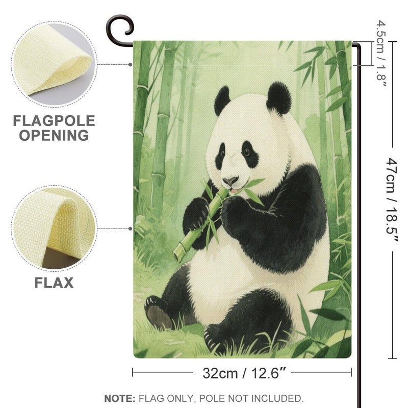 Double Sided Burlap Panda Garden Flag 18.5x12.6 Inch Outdoor Yard Decoration - Image 3