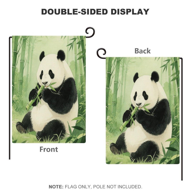 Double Sided Burlap Panda Garden Flag 18.5x12.6 Inch Outdoor Yard Decoration - Image 4