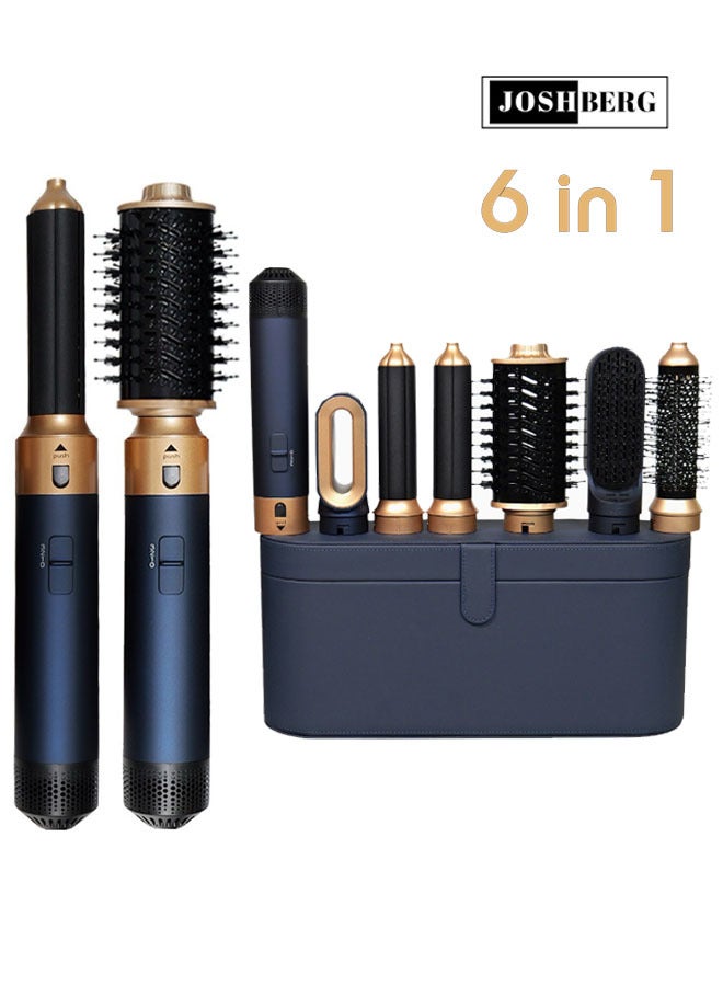 Joshberg 6 in 1 Hair Dryer Brush & Curling Iron Set, Hot Air Styler Hair Curler for Fast Drying, Smoothing & Volumizing, No Heat Damage - Image 1