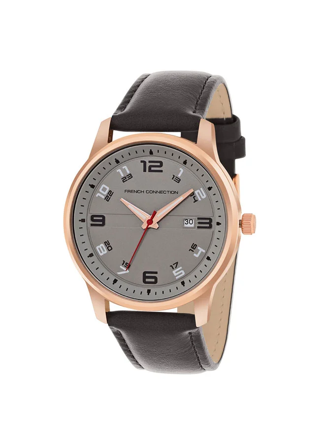 French Connection 43mm Men's Quartz Watch with Grey Dial