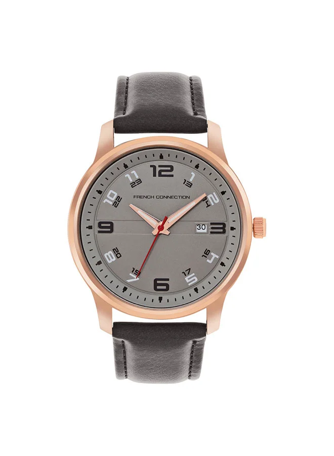French Connection 43mm Men's Quartz Watch with Grey Dial