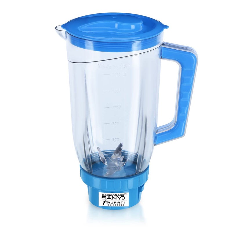 MasterClass Sanyo MasterClass Sanyo Juicer Jar for Mixer Grinder Milkshake Juicer Jar ABS Plastic Capacity 1500ML Blue TAB4  - Image 1