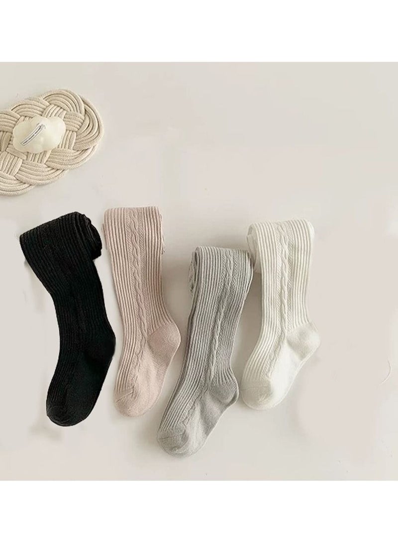 Excefore جوارب طويلة لطيفة من القطن المحبوك للأطفال الصغار، 4 قطع - Image 2