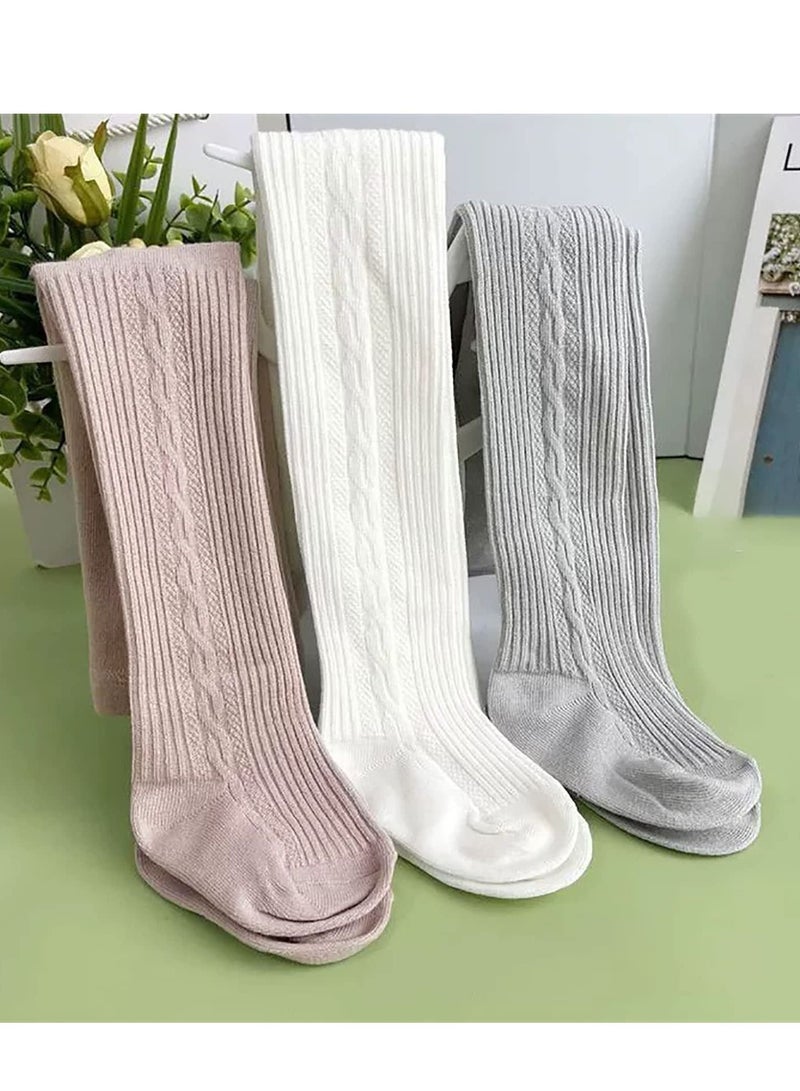 Excefore جوارب طويلة لطيفة من القطن المحبوك للأطفال الصغار، 4 قطع - Image 3