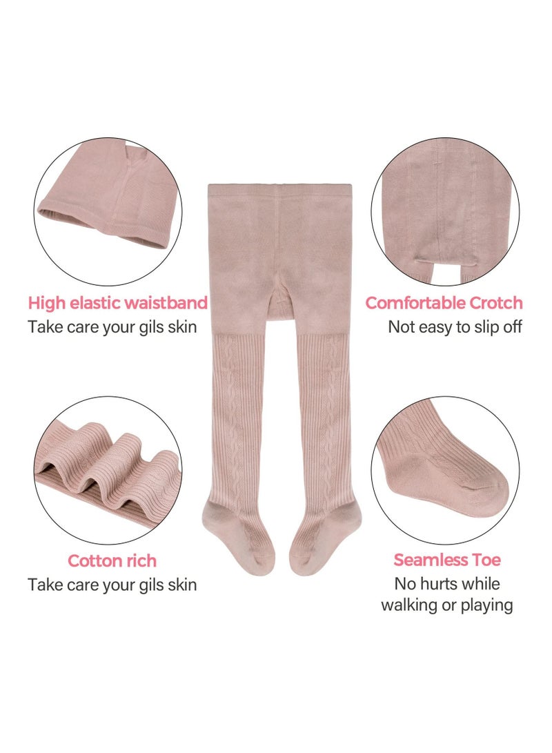 Excefore جوارب طويلة لطيفة من القطن المحبوك للأطفال الصغار، 4 قطع - Image 4