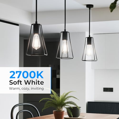 GvvooHome Dimmable Edison Bulbs, 4000K Daylight White, 6W Equivalent to 60 watt E26 LED Bulb, ST58 Vintage Light Bulbs, 600LM, 90+ CRI, E26 Base, Clear Glass, 6 Pack - Image 3