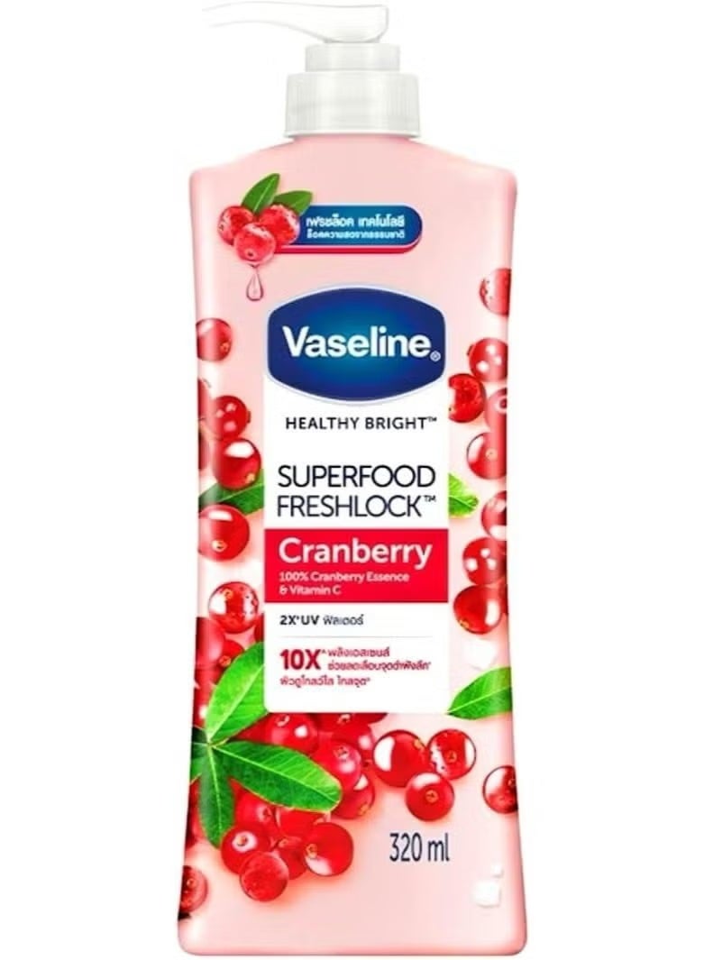 Vaseline Superfood Refreshing Cranberry Lotion, 320ml - Image 1