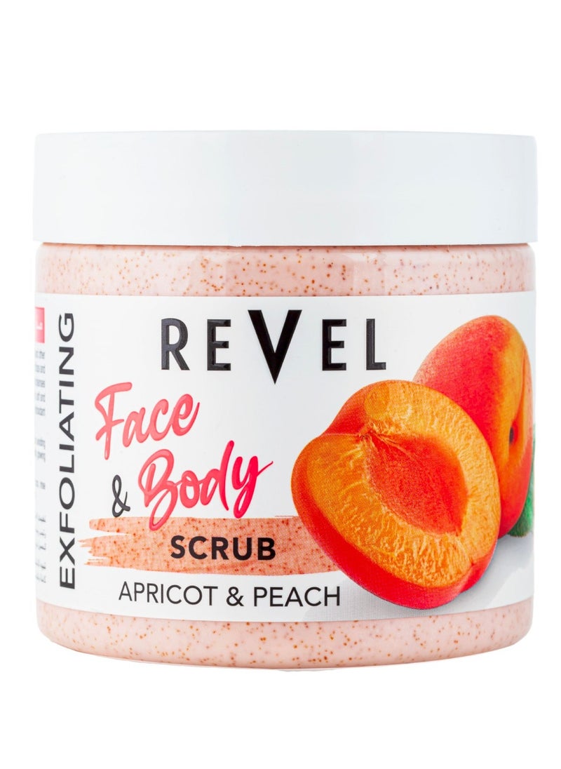 Revel Revel Beauty Care Apricot & Peach Face & Body Scrub For Men & Women 475ml, Fruits Scrubber, Exfoliating, Remove Dead Skin Cells, Revealing A Brighter, Smoother, More Radiant Complexion, Skin Care 