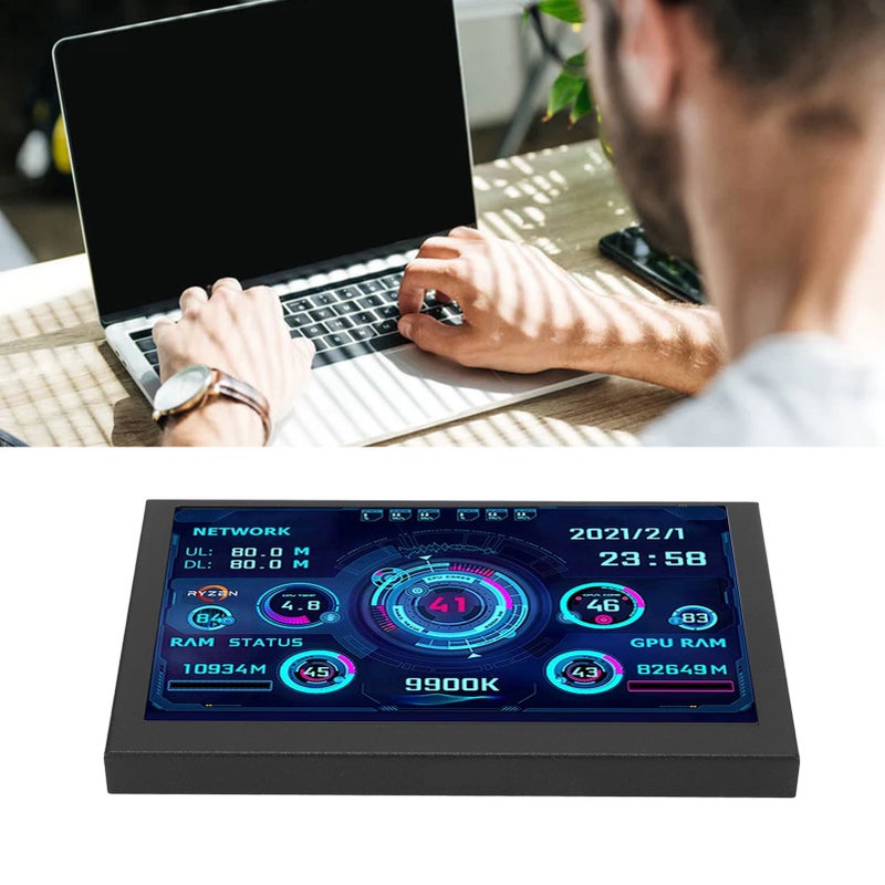 مراقبي بيانات معالجات الحواسيب (CPU) شاشة IPS 5 بوصات من نوع USB C (TYPE C) عرض درجات الحرارة مراقبي بيانات معالجات الحواسيب (CPU) ووحدات المعالجة الرسومية (GPU) والذاكرة العشوائية (RAM) - Image 4