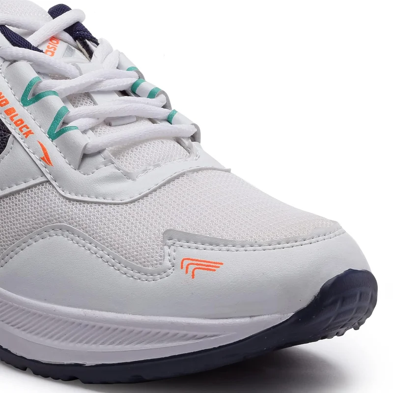 Asian Men's White Orange Sports Sneakers for Boys
