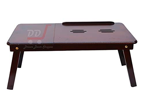 DDS Dream Decor Shoppee Wood Portable Laptop Table Adjustable Height With 1 Drawer (Brown) - Image 4